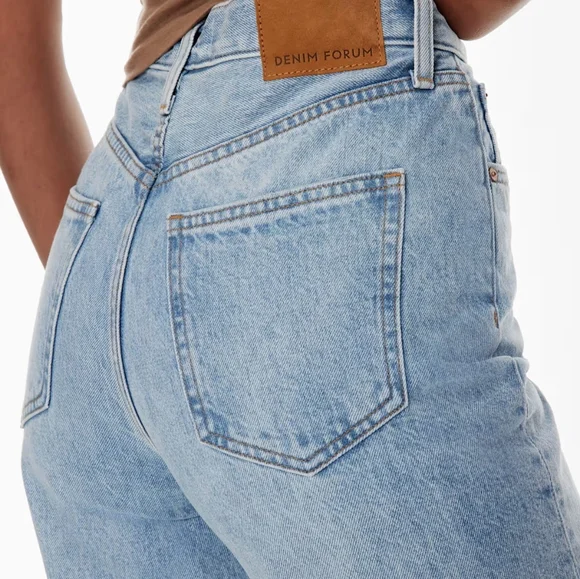 Denim Forum 28 Indie Sleeze Slouchy 90s Organic Button Fly BF High Rise Jeans - Picture 16 of 16